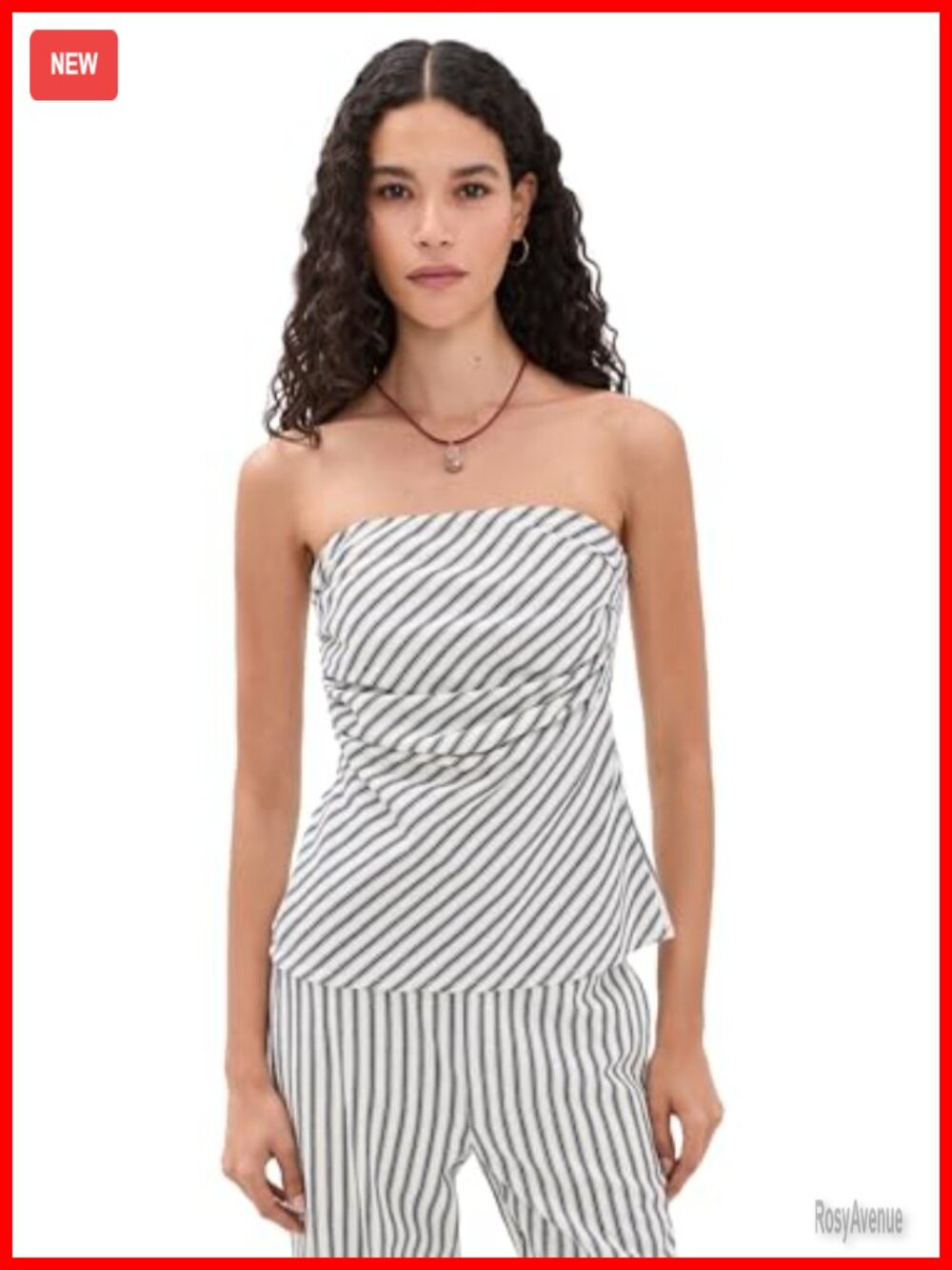 XIRENA Nora Top Strapless Sleeveless Ruched Smocked Herringbone Tank